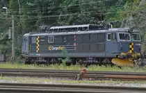 Die 1972 in Betrieb genommene El 14 2198 der CargoNet hat am 22.08.2015 keinen Einsatz. An diesem Tag wurden zwei Siemens Vectron-Loks vor dem von Bergen in Richtung Oslo startenden Containerzug eingesetzt. Aufnahme entstand von dem zwischen dem Store Lungegårdsvann-See und Containerumschlaggelände liegenden Fuß- und Radweg in Bergen.