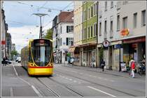 Be 6/10  Tango der Linie 11 nach Aesch in der Elsässerstrasse. (06.09.2015)