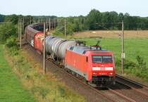152 013 mit EZ 51485 (Maschen Rbf–Mannheim Rbf) am 17.06.2014 zwischen Maschen Rbf und Jesteburg