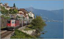 Die SBB Re 6/6 11621 mit einem Öl-Zug kurz nach St-Saphorin.
31. August 2015