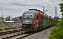 SŽ 312-119 fährt durch Maribor-Tabor Richtung Zidani Most. /9.7.2015