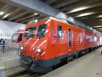 MGB - Lok HGe 4/4  5 im Bahnhof von Zermatt am 14.08.2015