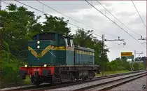 SŽ 643-015 fährt als Lokzug durch Maribor-Tabor Richtung Maribor HBF. /22.8.2015