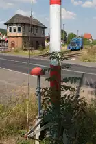 Lok 5 der IG Hirzbergbahn e.V. war am 21.08.15 im stillgelegten Bahnhof Vacha abgestellt.