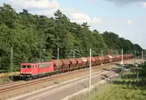 155 032 mit GC 62474 (Sehnde–Stralsund R�gendamm) am 27.08.2014 zwischen Bardowick und Radbruch
