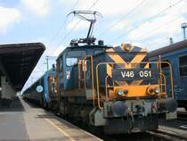 Rangierlok V 46 im Bf Szombathely; Juni 2003