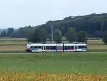 asm Seeland - Triebwagen Be 2/6 506 unterwegs zwischen Siselen und er Haltestelle Lüscherz am 03.09.2015