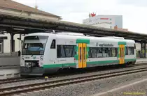 Gera Hbf am 16.9.2015: Die  Vogtlandbahn  verbindet Gera in Thüringen mit Adorf in Sachsen.