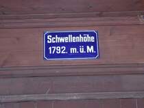 Tafel mit der H�henangabe auf der Station Preda