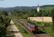 Re 421 374-0 und Re 421 388-0 als Tfzf bei Denzlingen 10.7.15