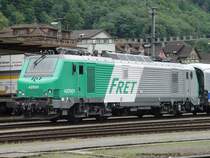 SNCF BB 437001 Dreisystemvariante der  BB 427000 sie war an der Gotthard-Nordrampe zwischen Erstfeld und Gschenen auf Messfahrten am 05.07.03 in Erstfeld