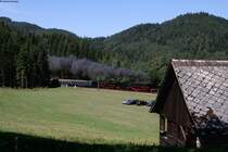 01 202 und 01 150 mit dem DPE 20859 (Hausach - Rottweil) bei Niederwasser 7.8.15