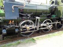 Lok SHM 7742 BELLO am 7.9.2014, Triebwerk  / Regelspur, Lüp 8,19 m, Gewicht 28,5 t, innenliegende Zylinder, 65 km/h, 1914 bei Schwartzkopff, Berlin(D)