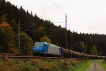 185 529-8 DB RHC im Frankenwald bei Steinbach am 09.10.2015.