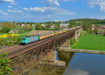 185 610 mit einem ARS Altmann am 23.04.2014 bei Regensburg-Prüfening. 