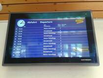 Abfahrtsmonitor im Bahnhof Grindelwald Grund. (23.7.2015)