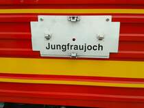 Zuglaufschild der Jungfraubahn am 23.7.2015