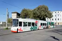 Straßenbahn Zwickau: MAN / AEG GT6M der SVZ Zwickau - Wagen 901, aufgenommen im Oktober 2015 am Hauptbahnhof in Zwickau.