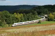 Zwei BR 403 als ICE 518 (Stuttgart-Dortmund) bei Ölbronn, 28.09.2015.