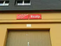 Bahnhofsschild von Realp am 23.7.2015