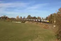 Class 077 012-8 mit Zemnentleerzug kurz vor Einfahrt Plauen, aufgenommen am 08.11.2015