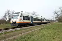 Anfang Februar 2013 entgleiste im Freudenstädter HBF der OSB-Triebwagen VT 523  Lautenbach . Am 19.02.2013 wurde der Triebwagen von VT 519  Ottenhöfen  nach Ottenhöfen überführt.

Hier die Fuhre mit VT 523 voraus bei Oberachern.