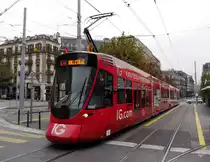 TPG - Werbetram Be 6/10  1802 unterwegs in Genf am 01.11.2015