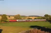 181 215-5 und 182 598-3 mit dem IC 2053 (Saarbrücken Hbf-Stuttgart Hbf) bei Helmsheim 1.10.15