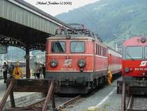 1041 006-6 mit einem Regionalzug am 07.Juni 2003 nach der Ankunft im Bahnhof selzthal