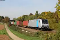 185 690-5 mit einem Containerzug bei Ellental 12.10.15