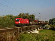 Die 1116 027 mit einem Güterzug am 19.09.2015 unterwegs bei Plattling.