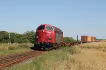 MY28 (DSB MY 1152) der Midtjyske Jernbaner mit Güterzug 970 Rønland-Herning bei Bonnet am 13-8-2015.