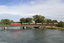 185 349 mit Kesselzug am 17.09.2015 in Plattling.