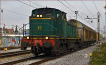 SŽ 642-179 zieht Güterzug durch Maribor-Tabor Richtung Tezno VBF. /27.10.2015