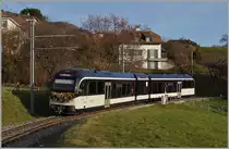 Das  offizielle  Bild des in St-Légier Gare eintreffenden MVR Einweihungszuges ABe 2/6 7501  St-Légier . Mindestens elf weiter Fotogarfen machten, auf einer Linie stehend wohl ziemlich ähnliche Bilder. 
11. Dez. 2015