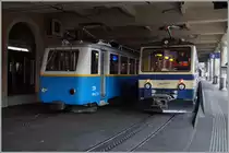 Rochers de Naye Beh 2/4 204 und Beh 4/8 in Montreux.
8. Dez.  2015