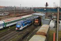 CD 844 018-2 + 742 305-6 am 04.03.2014 im Bw Cheb.