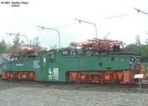 Lok 4-98, 75-A2 BKW Oberlausitz am 10.07.2003 am Olbersdorfer See bei Zittau, bis zur Wende ein Braunkohlen-Tagebau, jetzt Erholungsgebiet. Die Lok war vermutlich zuletzt in der Braunkohlen-Grube und im Kraftwerk Hagenwerder eingesetzt, beides inzwischen auch stillgelegt.