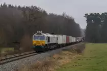 247 038 mit dem Wackershuttle 50759 am 30. Dezember 2015 bei Kastl.