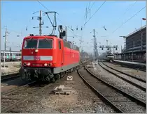 Auch in DB AG Rot eine schönen Lok: die 181 205-6 in Strasbourg. 
10. April 2007