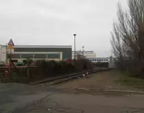 Das Verbindungsgleis zwischen Erfurt Nord und Erfurt Ost, in Höhe des Anschlusses von Scholz Recycling am 02.01.2016 in Erfurt.