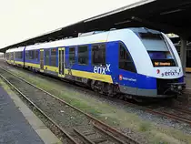 Bad Harzburg am 23. Dezember 2015, auf Gleis 2 steht 622 205 mit 622 705 als RB 42 nach Vienenburg bereit (gedreht)