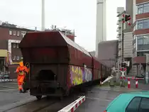 Kohlewagen Rangieren am 04.01.16 in Frankfurt am Mainova Heizkraftwerk im Westhafen
