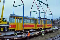Am 04.01.2016 begann der Verlad der Be 4/6 101-115 der BLT auf dem ehemaligen Gelände der Bauwerkstatt. Als dritten Wagen wird der Be 4/6 109 am 05.01.2016 kurz nach 8 Uhr in der Früh verladen. Die Reise mit der Eisenbahn bringt die Wagen nach Belgrad, wo sie eine neue Heimat finden.