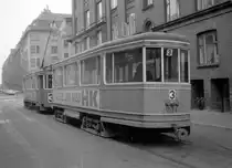 København / Kopenhagen Københavns Sporveje SL 3 (Bw 1524) Østerbro, Marstalsgade / Strandboulevarden im Februar 1968. - Scan von einem S/W-Negativ. Film: Sakura Konipan SS. Kamera: Konica EE-matic.