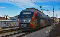 SŽ 312-107 fährt durch Maribor-Tabor Richtung Zidani Most. /13.1.2016