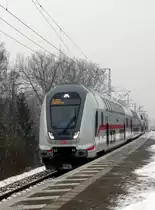 7.1.16, Hp. Weddel kurz vor Braunschweig: Durchfahrt eines Doppelstock-IC's Richtung Halle.