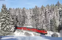 143 055-2 mit der RB 17265 (Freiburg(Brsg)Hbf-Seebrugg) bei Altglashütten 18.1.16