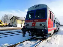 5047 087-1 lässt sich in winterlicher Umgebung mit Fremdenergie aufwärmen; 160117
