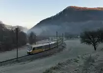 NÖVOG ET 5 + NÖVOG ET 3 als R 6805 am 06.12.2015 bei Schwerbach. 